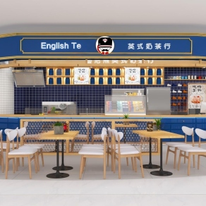 现代奶茶店3D模型下载